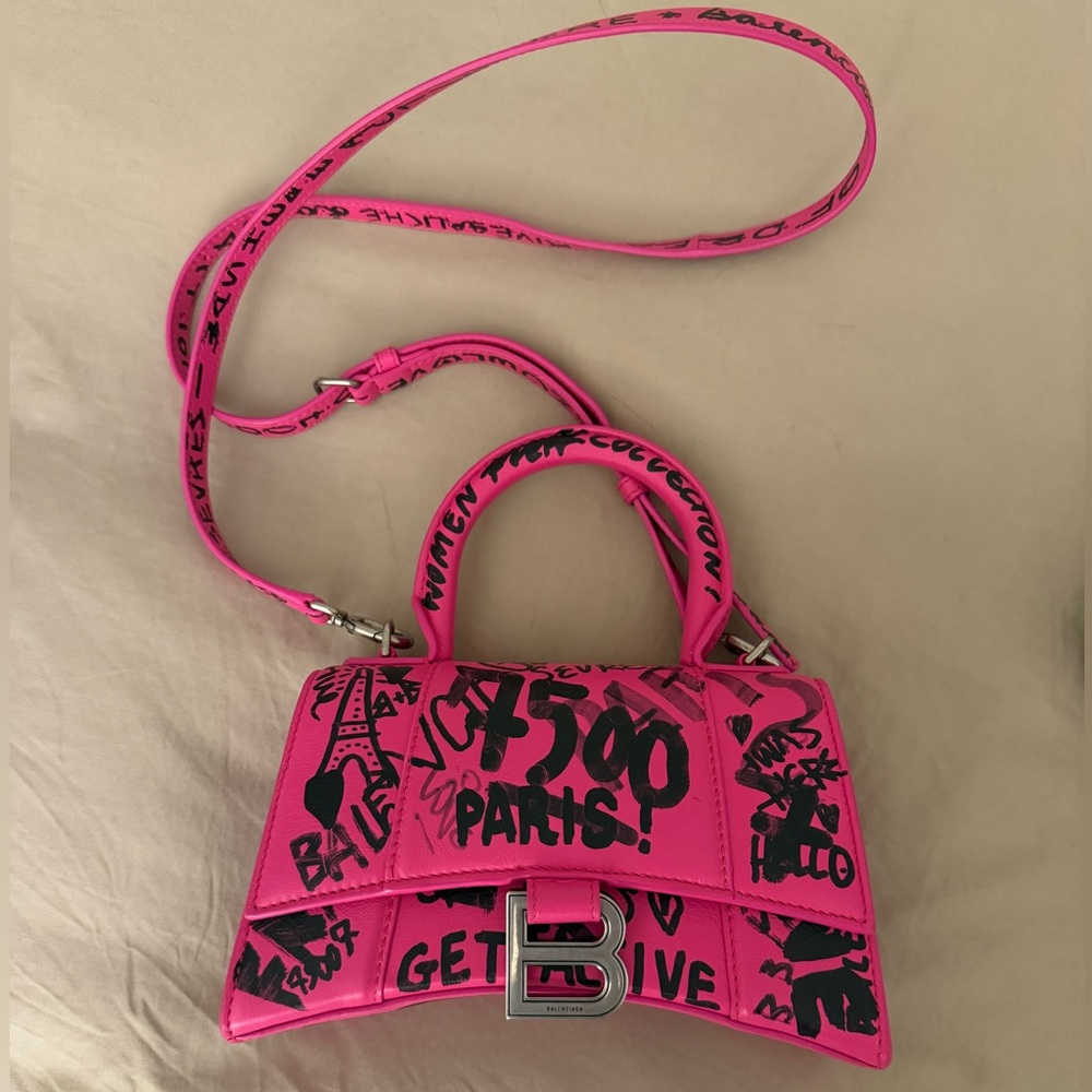 Balenciaga Graffiti Hourglass XS Handle Bag